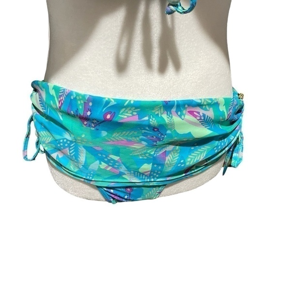 Aqua- Two piece Swimsuit- Padded Bra-Ruching on bottom - Size 10 - Turquoise - Picture 6 of 14